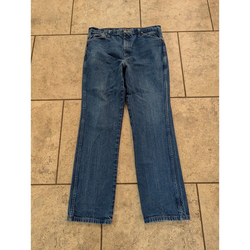 Wrangler 936PWD Cowboy Cut Slim Fit Jeans Mens 38x34 Blue Cotton Denim